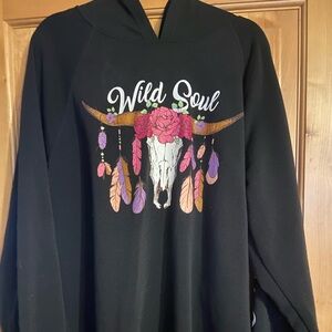 Wild Soul Black Hoodie with Colorful Graphic